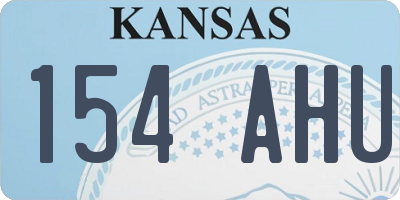 KS license plate 154AHU