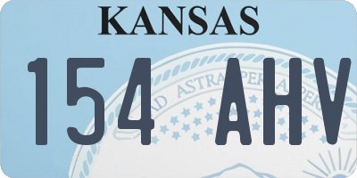 KS license plate 154AHV