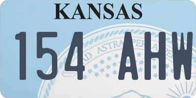 KS license plate 154AHW