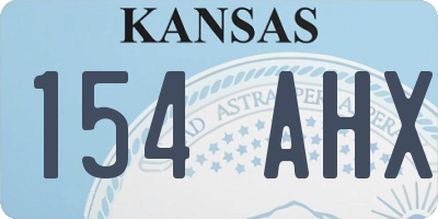 KS license plate 154AHX