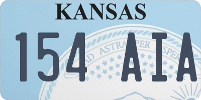 KS license plate 154AIA