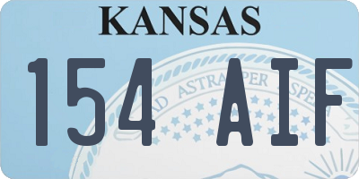 KS license plate 154AIF