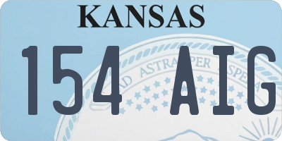 KS license plate 154AIG