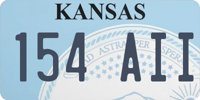 KS license plate 154AII