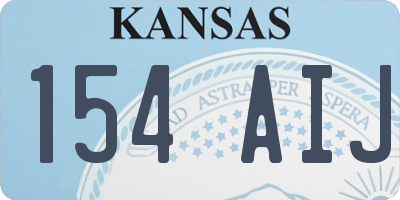 KS license plate 154AIJ