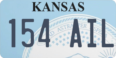 KS license plate 154AIL