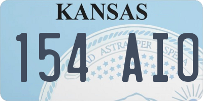 KS license plate 154AIO