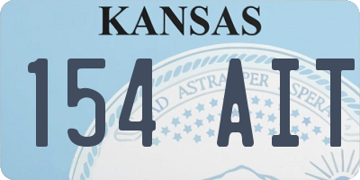 KS license plate 154AIT