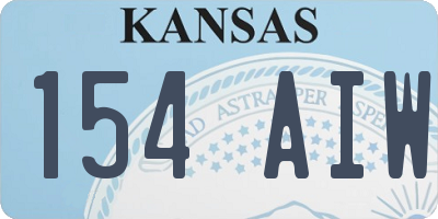 KS license plate 154AIW