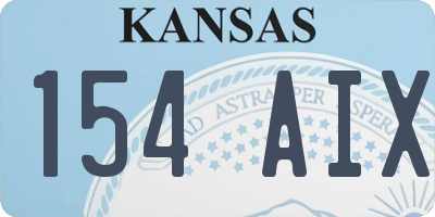 KS license plate 154AIX