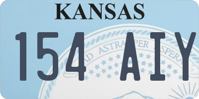 KS license plate 154AIY