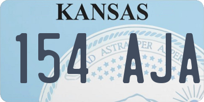 KS license plate 154AJA