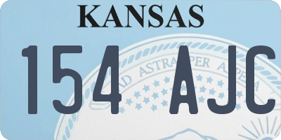 KS license plate 154AJC
