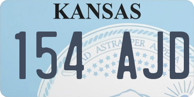 KS license plate 154AJD