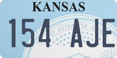 KS license plate 154AJE
