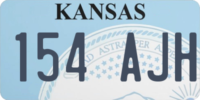 KS license plate 154AJH
