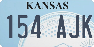 KS license plate 154AJK
