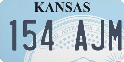 KS license plate 154AJM
