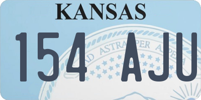 KS license plate 154AJU