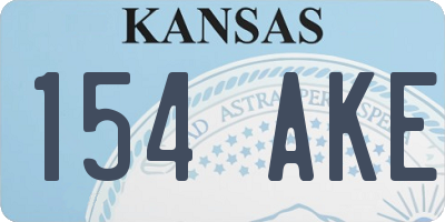 KS license plate 154AKE