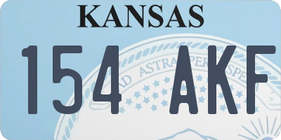 KS license plate 154AKF