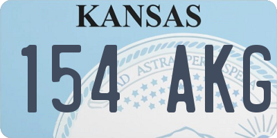 KS license plate 154AKG