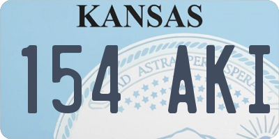 KS license plate 154AKI