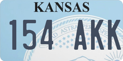 KS license plate 154AKK