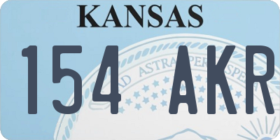 KS license plate 154AKR