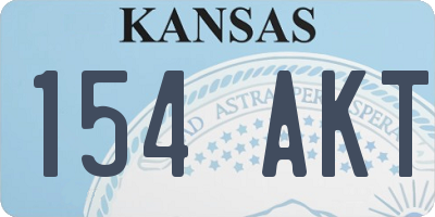 KS license plate 154AKT