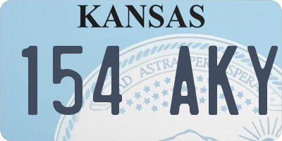KS license plate 154AKY
