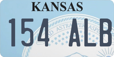 KS license plate 154ALB