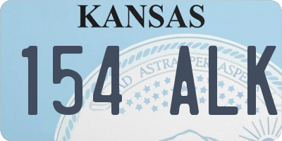 KS license plate 154ALK