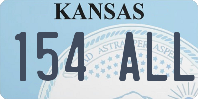 KS license plate 154ALL