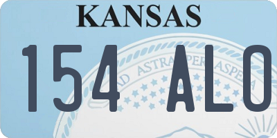 KS license plate 154ALO