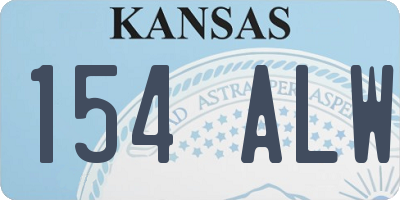 KS license plate 154ALW