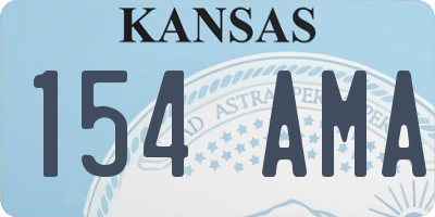 KS license plate 154AMA