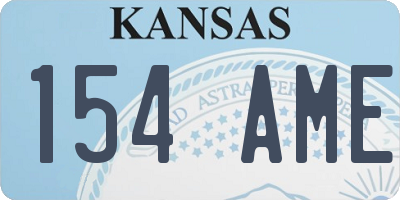 KS license plate 154AME