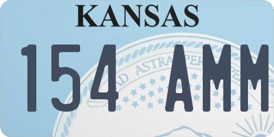 KS license plate 154AMM
