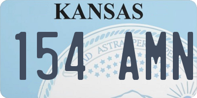 KS license plate 154AMN