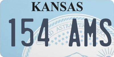 KS license plate 154AMS