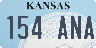 KS license plate 154ANA