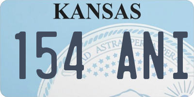 KS license plate 154ANI