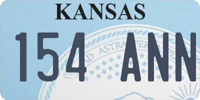 KS license plate 154ANN