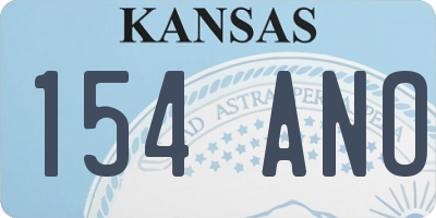 KS license plate 154ANO