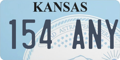 KS license plate 154ANY