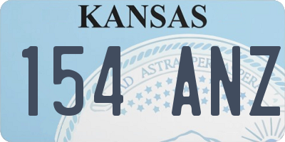 KS license plate 154ANZ