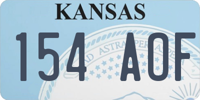 KS license plate 154AOF