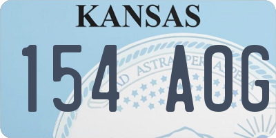 KS license plate 154AOG