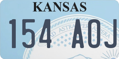 KS license plate 154AOJ